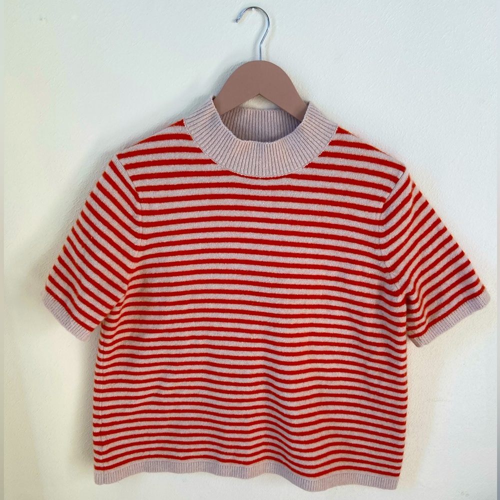 LOFT Mock Neck Stripe Sweater